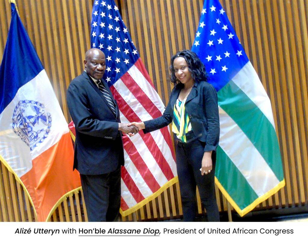 Alizé Utteryn with Gouvernemental-chargé-d_affaires-President-of-United-African-Congress-Alassane-Diop